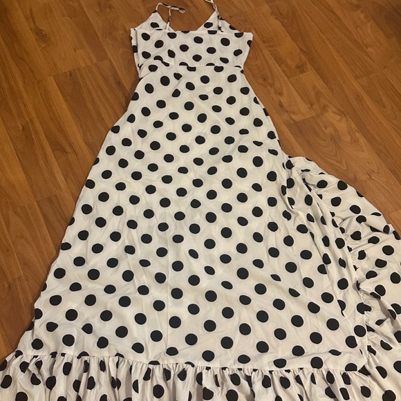 Boohoo Black and White Ruffle Maxi Dress + Size US 8/ UK 12 - Picture 2 of 2